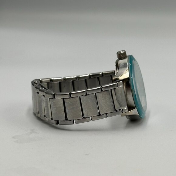 3/$30 Fastrack Watch Women Silver Tone Green Dial Stainless Steel 34MM - Picture 8 of 14